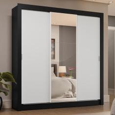 Imagem de Guarda-roupa Casal 3 Portas De Correr Com Espelho 4 Gavetas P