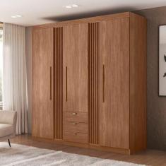 Imagem de Guarda-roupa Aurora 03 Portas 3 Gavetas Jatoba