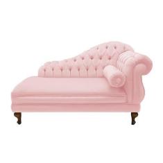 Imagem de Recamier Sofá Esquerdo Larissa 150cm Sala Suede Rosa Bebe - Incasa Dec