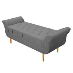 Imagem de Recamier Estofado Ari 195 Cm King Size Corano Cinza - Adj Decor