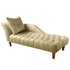 Imagem de Divã Chesterfield Anna Recamier 160cm Via Encanto Veludo Bege Areia La