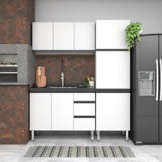 Imagem de Armário Aéreo de Cozinha em Aço 120cm 3 Portas Gaia Cozimax Branco