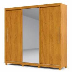 Imagem de Guarda Roupa Casal Espelhado Portas Correr Com Pés Royale Gelius Natur