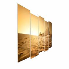 Imagem de Kit Quadros Decorativo Olph Decor Piramides Do Egito 5 Peças