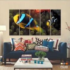 Imagem de Quadro Decorativo Peixe Palhaço 140x65 5 peças