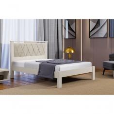 Imagem de Cama Alaska Casal Offwhite Com Tecido Suede Bege