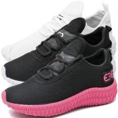 Imagem de Kit 3 Tênis Infantil Feminino Esportivo Colmeia Preto - EVOLTENN, Pret