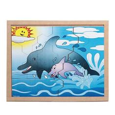 Imagem de Quebra-cabeça animais e filhotes c 10 peças - golfinho - Carlu