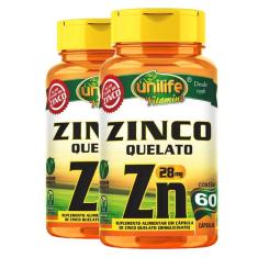 Imagem de Kit 2 Zinco Quelato Cápsulas 60 Cápsulas Unilife