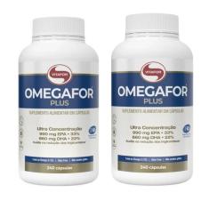 Imagem de Kit 2 Omegafor Plus Ômega 3 Rico Dha Epa  240 Caps Vitafor