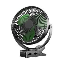 Imagem de Ventilador de encaixe, ventilador portátil recarregável, ventilador de mesa pequeno de 20 cm - Ventilador alimentado por bateria de 10.000 mAh com 4 velocidades, rotação de 360°, ventilador pessoal