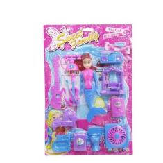Imagem de Boneca Sereia + Telefone E Acessorios 12 Pecas Na Cartela - Sweet Fami