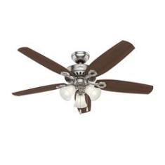 Imagem de Ventilador de Teto Residencial Builder Plus Niquel Escovado Hunter Fan Oficial