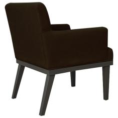 Imagem de Poltrona Decorativa Sala de Estar e Recepção Vitória W01 Suede Marrom - Mpozenato