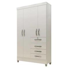 Imagem de Guarda Roupa Sobral Solteiro 4 Portas Branco Flex Moval