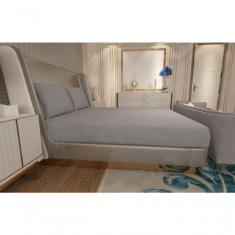 Imagem de Jogo De Lençol Zono Enxovais Cama King 3 Peças Malha 100% Algodão Cinza Pedra