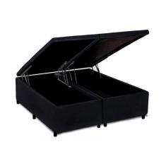 Imagem de Cama Box Baú Universal Crc Camurça Black 158X198x35 - A Costa Rica
