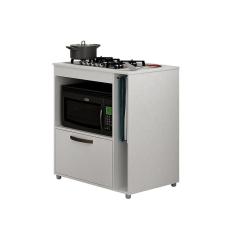 Imagem de Balcão de Cozinha 1 porta para Cooktop 4 e 5 bocas Bia CHF Móveis Branco