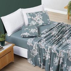 Imagem de Roupa Cama Solteiro Nyla 200 Fios Estampada - Verde - De Luca Enxovais