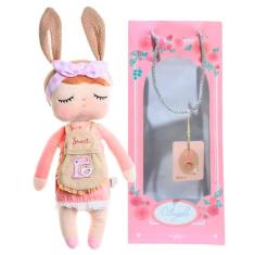 Imagem de Boneca Infantil de Pelucia Metoo Angela Chef  c/ Sacola 33cm Colecionável Fofa com Toque Aveludado