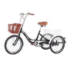 Imagem de Triciclo adulto de triciclo de 3 rodas para uso ao ar livre com cesta grande bicicleta urbana moderna simples para compras com ferramentas de instalação instruções piquenique ciclismo pedalar