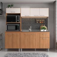 Imagem de Cozinha Iara Modulada 3 Peças com Torre Quente Freijó/Off White