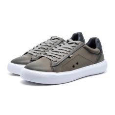 Imagem de Tênis Couro Casual Masculino Moda Tendência Cadarço Sola Reta Confortável Dia a Dia-Masculino