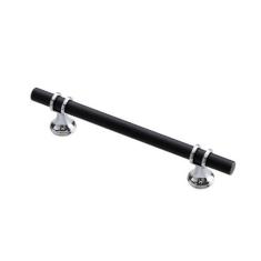 Imagem de Liga de zinco preto ouro porta alças armário de cozinha puxadores de gaveta sólida moda móveis lidar com ferragem, cromo preto 128mm