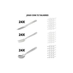 Imagem de Conjunto 72 Talheres Garfo Colher Faca Inox Luxo