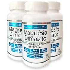 Imagem de Kit 3 Frascos Magnésio Dimalato O Melhor Do Brasil