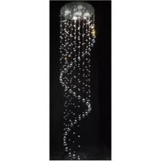 Imagem de Lustre De Cristal Espiral Com 2 Metros De Altura,Base De Inox Espelhado Com 30 Cm De Diâmetros