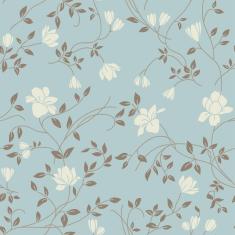 Imagem de Papel De Parede Adesivo Lavável Flores Com Fundo Verde 18M