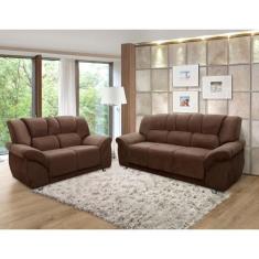 Imagem de Conjunto de Sofá 3 e 2 Lugares Cordoba Hellen, Platinum Marrom Café