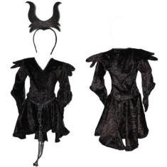 Imagem de Fantasia Halloween Malévola Bebê Menina Com Chifre - Fantasias Carol C