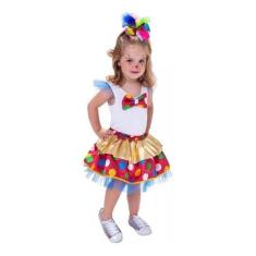 Imagem de Fantasia Infantil Palhaça Palhacinha  Bebela Circo Carnaval Festas - A