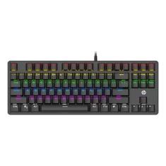 Imagem de Teclado Gamer HP Mecânico Tkl Usb Led RGB Gk200, Preto