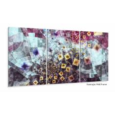 Imagem de Quadro Decorativo Abstrato Fractal 120x60 3 pçs sala quarto