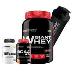 Imagem de Kit Giant Whey 900G + Bcaa 4,5 100G + Power Creatina 100G + Coquetelei
