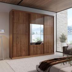 Imagem de Guarda-Roupa Eco 01 Esp 100% Mdf 3 Portas 4 Gav Bom Pastor