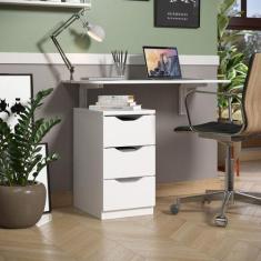 Imagem de Mesa Escrivaninha Dobrável Multifuncional C/ Gaveteiro Kit  04 Gav Bra