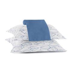 Imagem de Jogo De Lençol Lynel Cama Solteiro 2 Peças Sofistic Leaves Branco