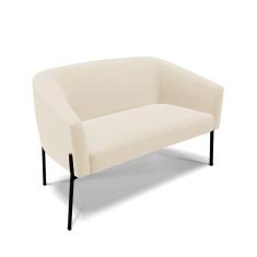 Imagem de Sofá Namoradeira 2 Lugares Pé De Ferro Preto Stella Linho D03 - D'rossi Cor A19 Bege