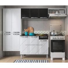 Imagem de Cozinha Compacta 3 Peças 7 Portas Rose Itatiaia Preto/Branco