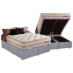 Imagem de Cama Box Baú King + Colchão Herval Tower Molas Maxspring 193X203x76
