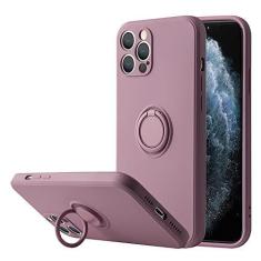Imagem de Suporte de anel de dedo de silicone líquido suporte magnético para iPhone 13 12 11 Pro Max Mini XR XS Max 7 8 Plus SE 2020 Capa de telefone, flor de cerejeira roxa, para iPhone Xs