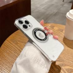 Imagem de Capa de pc de carregamento sem fio fina sem moldura transparente para iPhone 14 Plus 13 12 11 Pro MAX Capa com furo magnético, transparente, para iPhone 11Pro Max