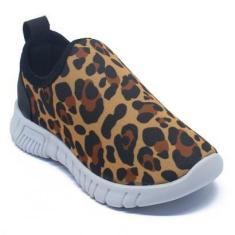 Imagem de Tênis Infantil Calce Facil Leve Confortável Estampa Onça-Feminino