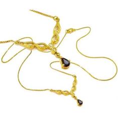 Imagem de Gargantilha Em Ouro 18k - Feminina - Com Safira E Diamantes