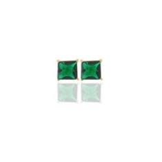 Imagem de Brinco Cristal Verde Folheado A Ouro 18K