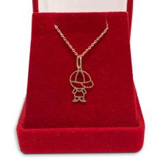 Imagem de Cordão Com Pingente Menino de Ouro 18k Bailarina 40cm Corrente Colar Gargantilha Feminina